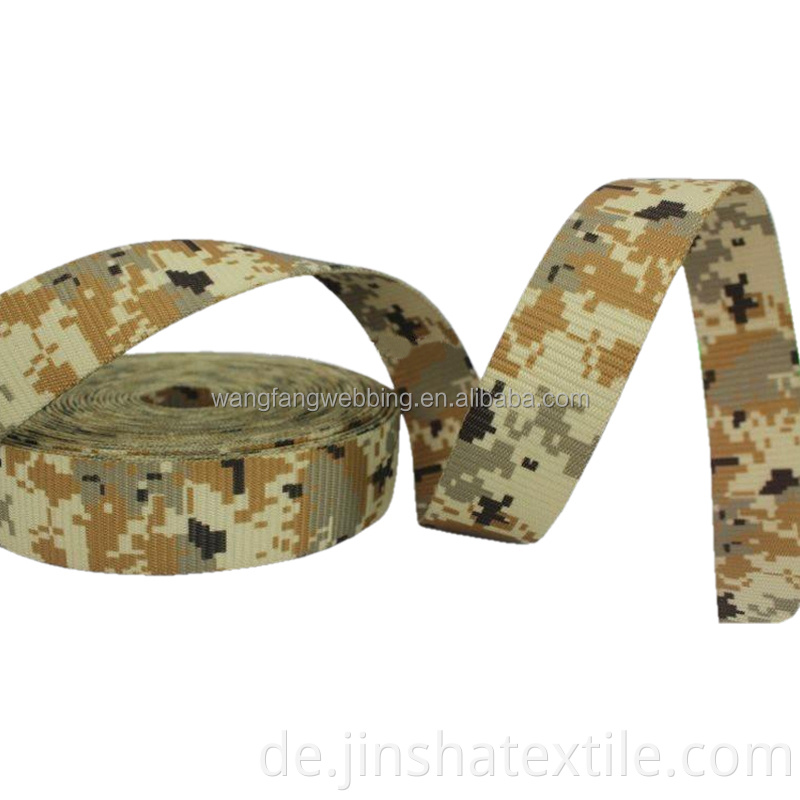Camouflage Nylon -Gurtband -Outlet -Bagsheat Custom bedrucktes Nylon -Gurtband Taktischer Gürtel Militärgurtgurt Gepäckgürtel